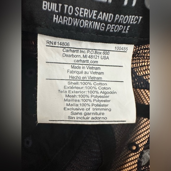 Carhartt Trucker Hat Blue  Mesh Back Adjustable Size Snapback Mens Unisex Cap - Picture 12 of 12